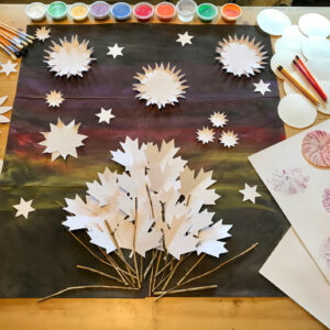 Mono Print Bonfire Night